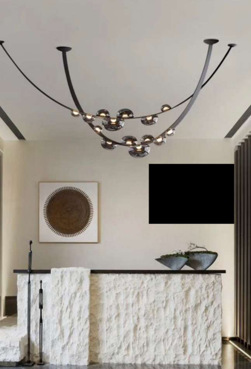 Light House Belt + Glass Material Bk& Smoky Gray Glass Finished Chandelier