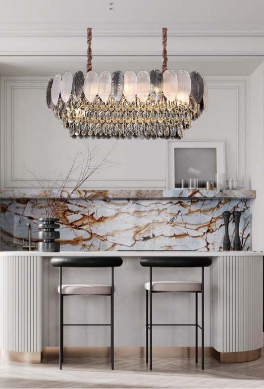 Light House Metal+Crystal Material Gold Finished Chandelier