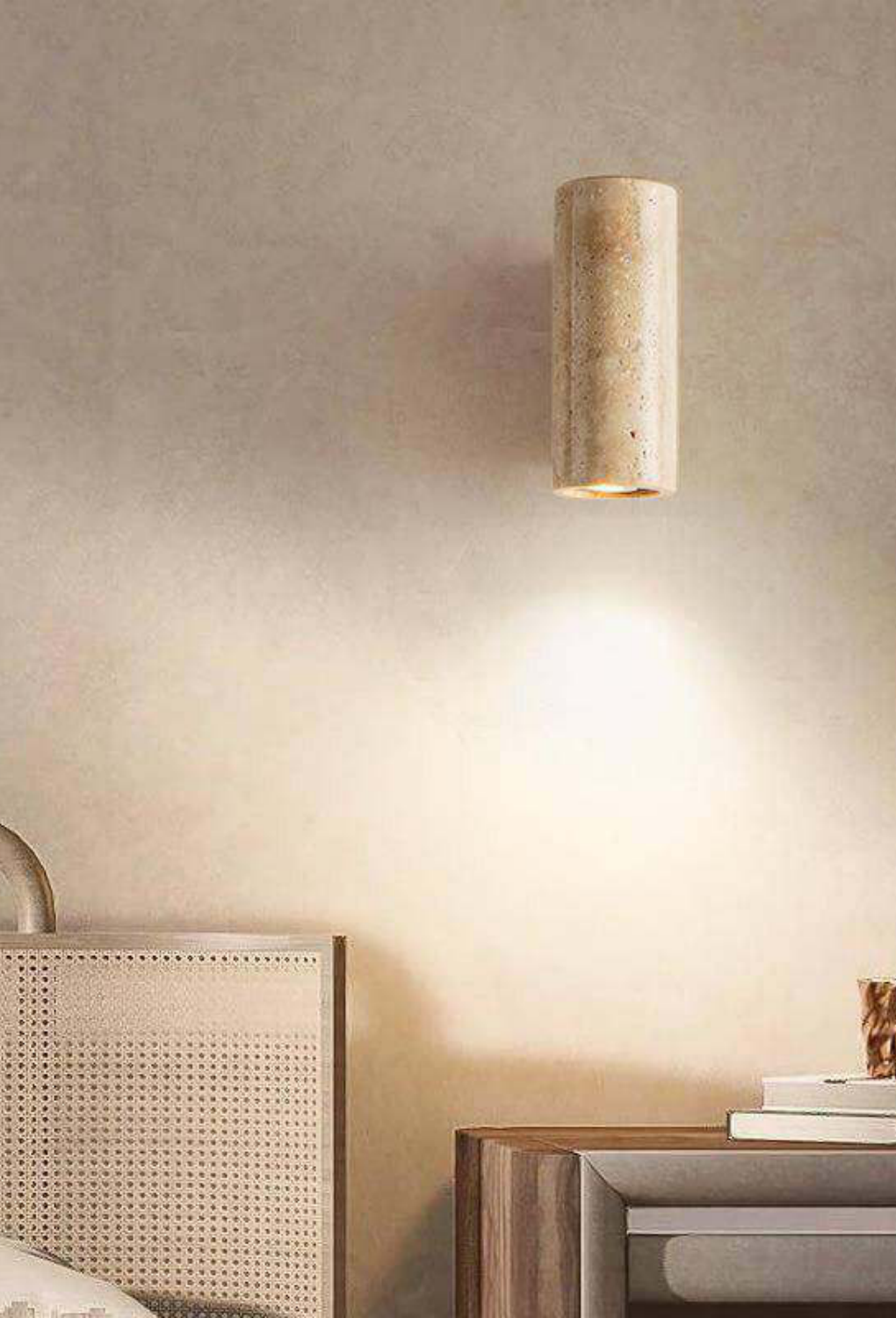 Light House Stone+Wood Material Natural Finished Wall Light