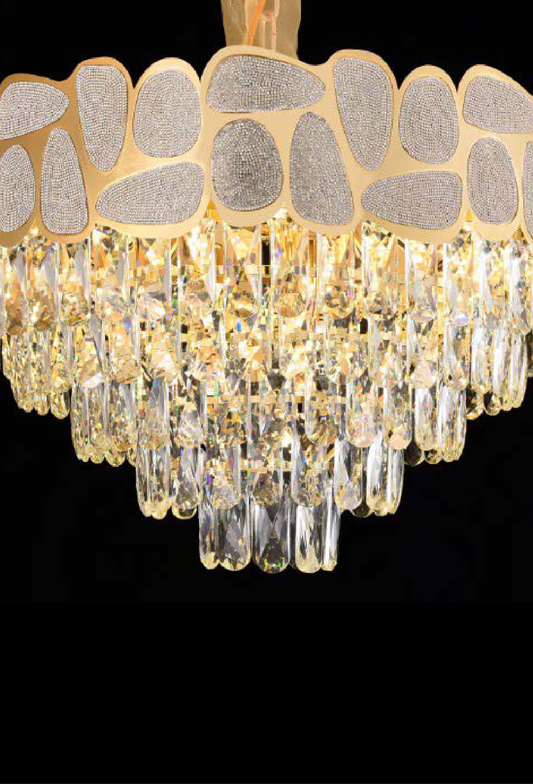 Light House Metal+Crystal Material Gold Finished Chandelier