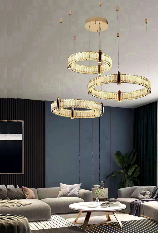 Light House Metal + Crystal Material Gold Finished Chandelier