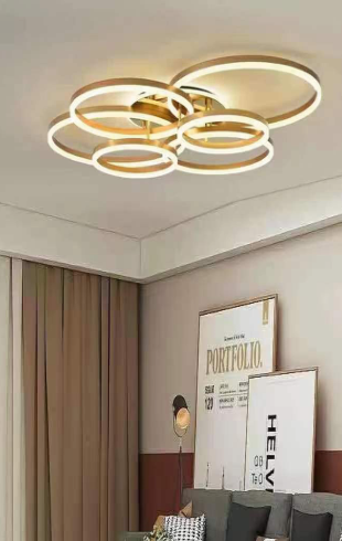 Home Light  Aluminum + Acrylic    Material Gold Finished Pendent Light