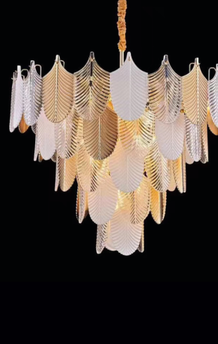 Home Light  Aluminum + Glass      Material Gold Finished Pendent Light