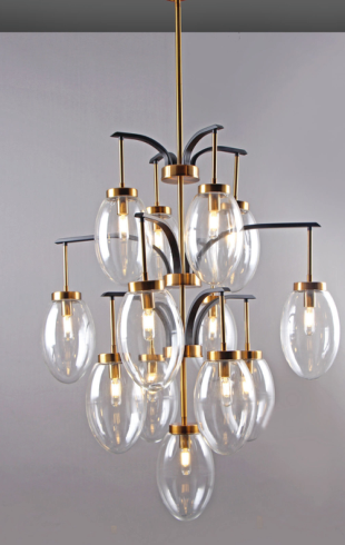 Home Light  Metal + Glass         Material Gab + Black Finished Pendent Light