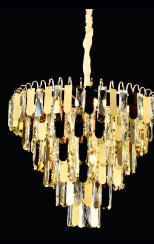 Home Light  Metal + Glass         Material Gold Finished Pendent Light