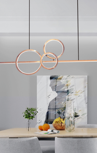 Home Light  Stainless Steel + Silica  Material Rose Gold Finished Pendent Light