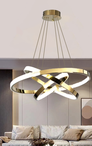 Home Light  Aluminum + Acrylic    Material Gold Finished Pendent Light