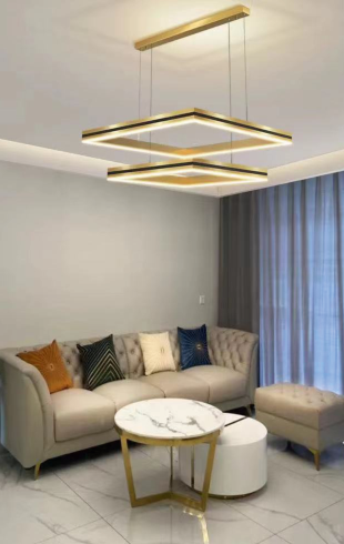 Home Light  Aluminum + Acrylic    Material Gold Finished Pendent Light