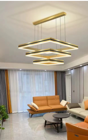 Home Light  Aluminum + Acrylic    Material Gold Finished Pendent Light