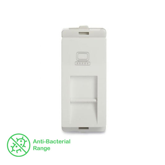 Schneider RJ45 cat6 Data outlet with shutter - White